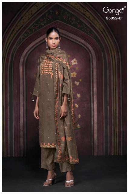 Ganga nyrisha 5052 wholesale dress material market in gujarat